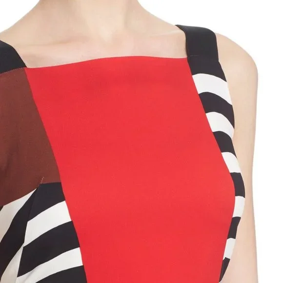 MILLY NEW Dress Striped ColorBlock Sheath Back Zip Women's 8 USA Sexy! - Picture 4 of 14